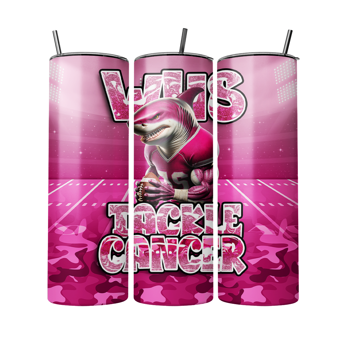 PinkOut Tackle Cancer Tumbler