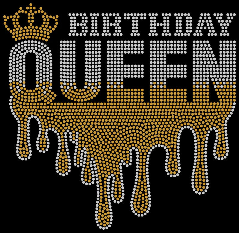 Birthday Queen – Ombre Drip Rhinestone Design
